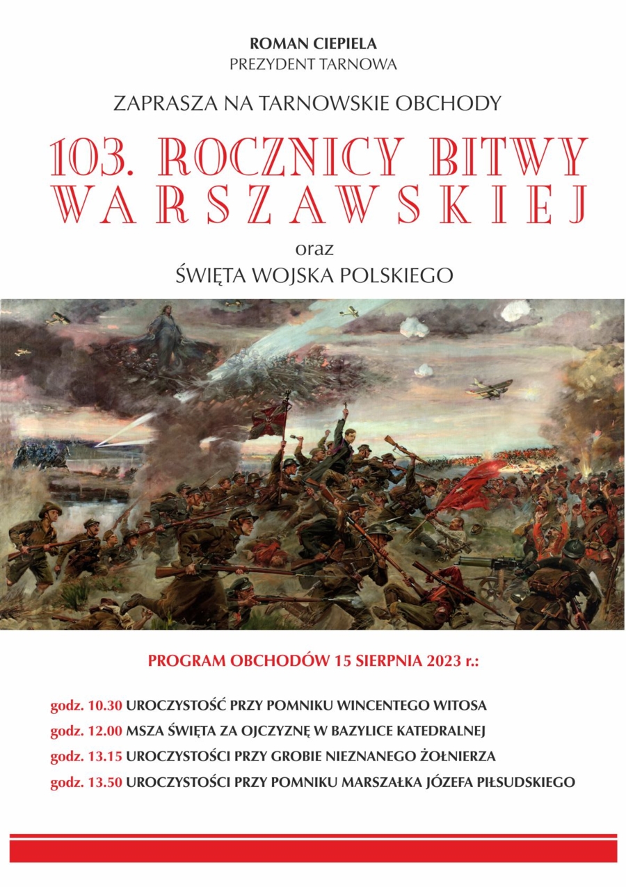 Plakat obchodów 103. rocznicy Bitwy Warszawskiej